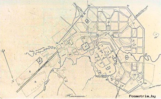 Этот план Волоколамска был составлен в 1784 году, когда Волоколамская крепость окончательно потеряла военное значение.