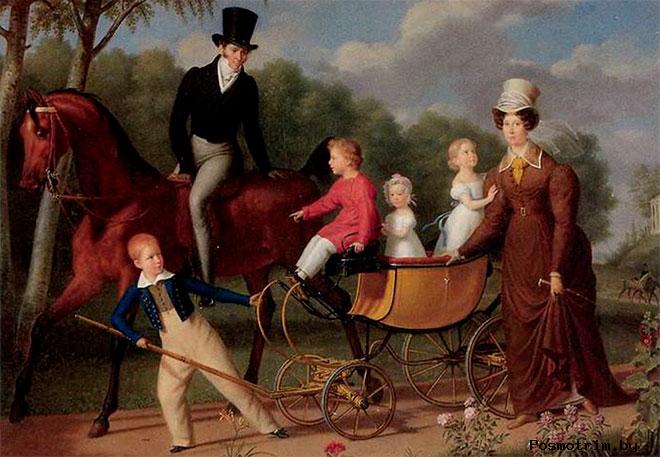 «Портрет А. Н. Воронихина и его семьи» работы французского художника Ансельма Франсуа Лагрене.