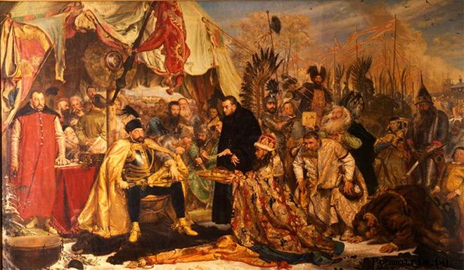 Картина польского художника Яна Матейко «Стефан Баторий под Псковом» (1872).
